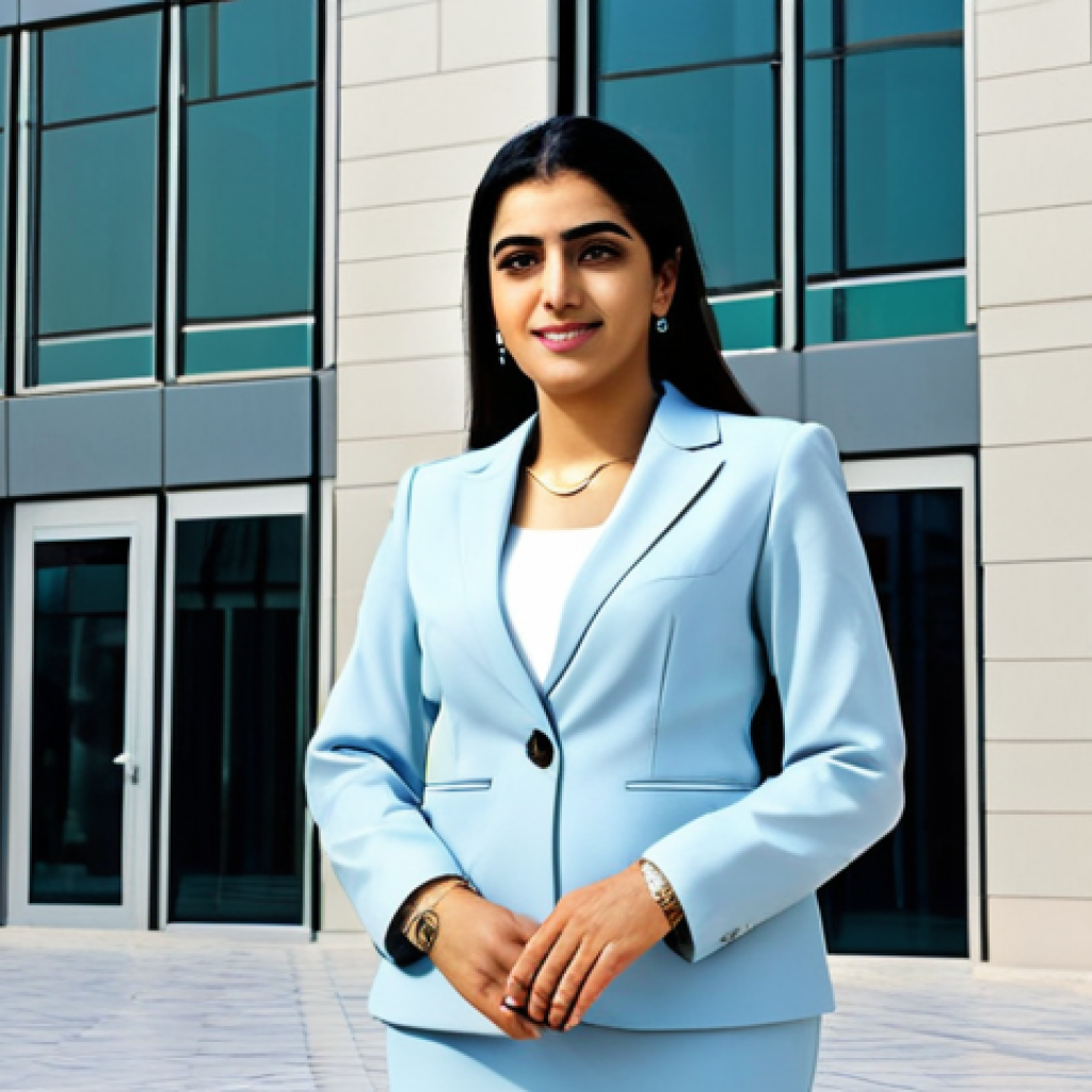 **

"A professional Arab businesswoman in a modern, modest business suit, standing confidently in front of a sleek, contemporary office building in Dubai, fully clothed, appropriate attire, safe for work, perfect anatomy, natural proportions, professional photography, high quality, family-friendly, well-formed hands, proper finger count."

**