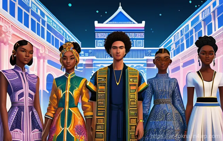 디지털 패션 NFT와 스토리텔링 - **Prompt:** A clean, modern digital rendering of a young adult, comfortably dressed in stylish every...