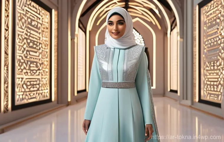 디지털 패션 NFT의 비즈니스 모델 - **Prompt 1: "The Grand Reveal of 'Al-Zahra' NFT Collection in the Metaverse"**
    A full shot of an...