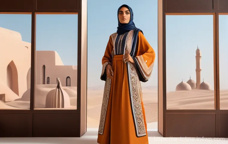 디지털 패션 NFT의 콘텐츠 생성 전략 - **Prompt:** A visionary Arab female NFT fashion designer in her mid-30s, exuding confidence and eleg...