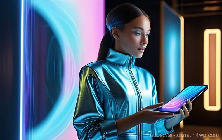 NFT 패션 디자인의 투자 기회 - **Prompt 2: Individual Digital Haute Couture Showcase**
    "A stunning close-up of a chic model, mi...